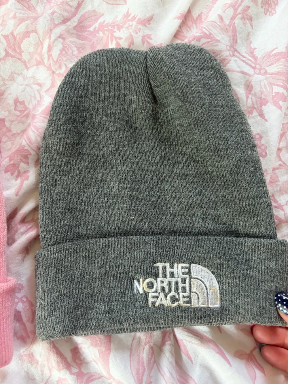 The North Face Kids Pink & Gray Logo Beanie Duo